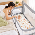 Lightweight Baby Bedside Crib with Metal Frame